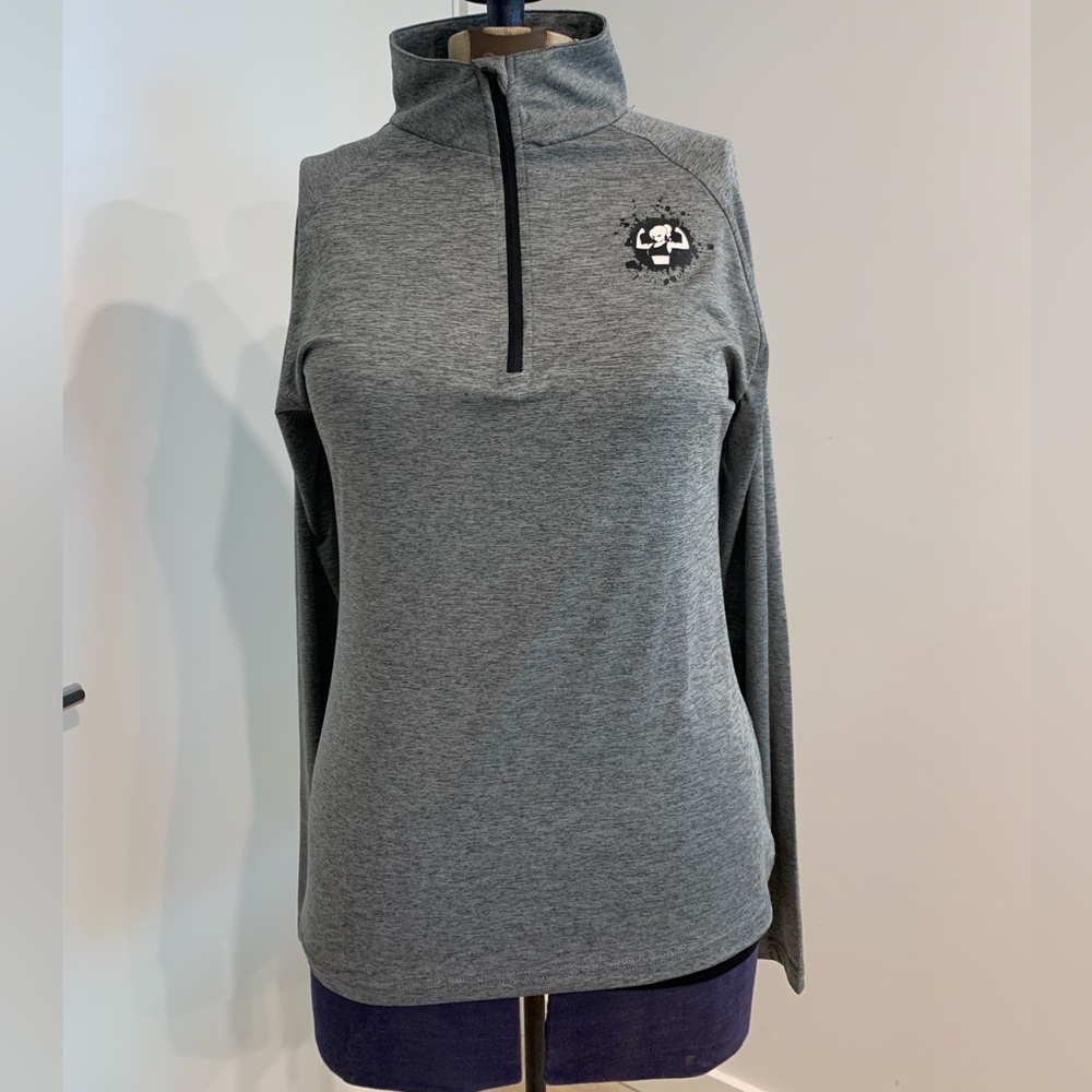Athletic Longsleeve Zip Pullover with Rugged Maniac Logo